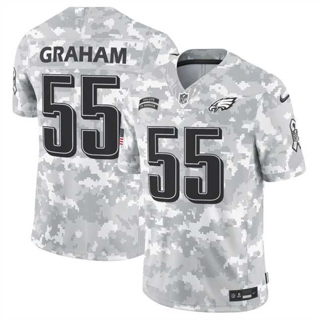 Mens Philadelphia Eagles #55 Brandon Graham 2024 F.U.S.E Arctic Camo Salute To Service Limited Stitched Jersey Dyin